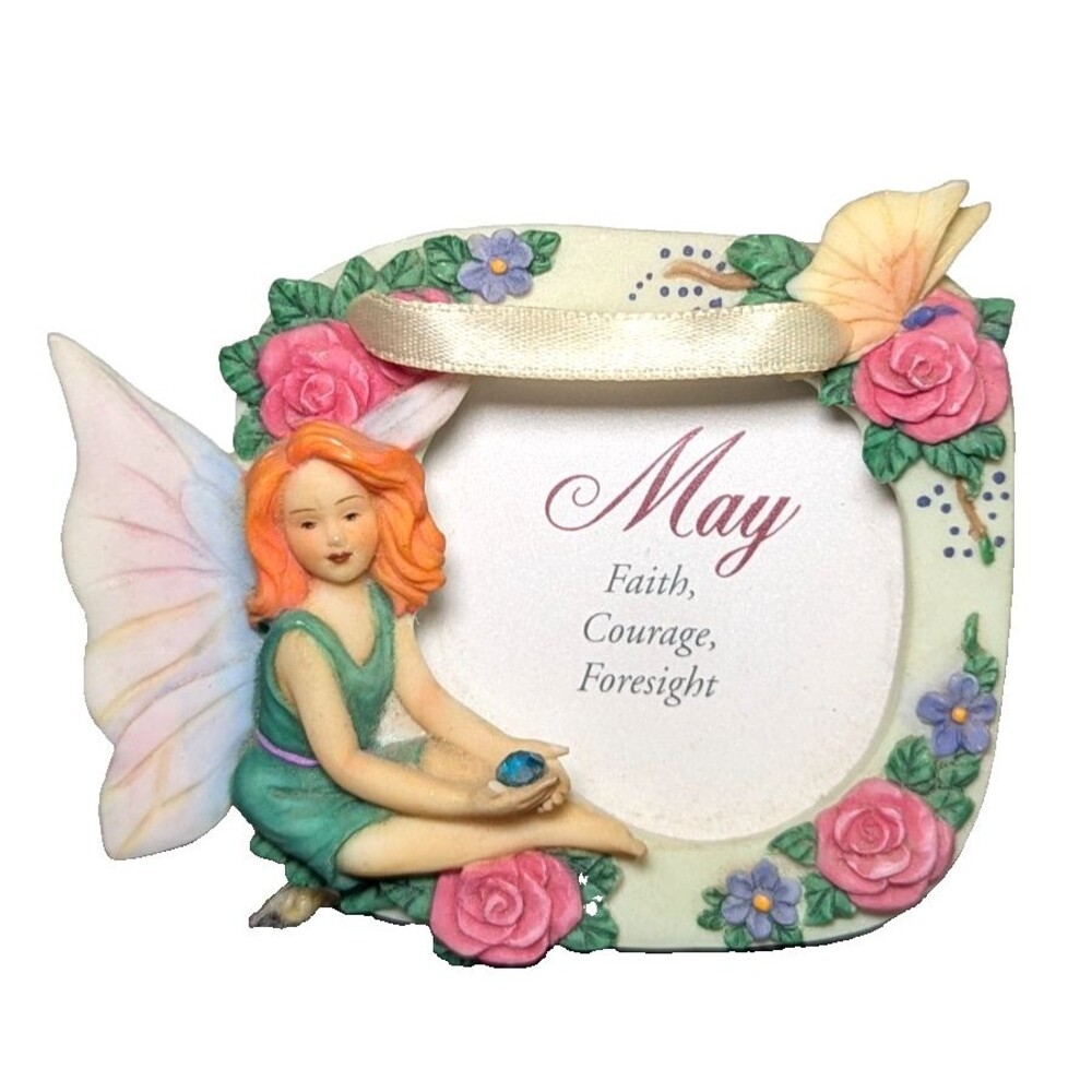 Vintage Enesco May Picture Frame Garden Fairies Collection Tabletop or Hanging